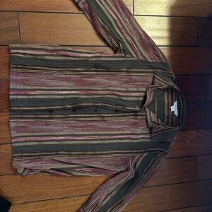 TanJay Red and Brown Casual Button Down Shirt